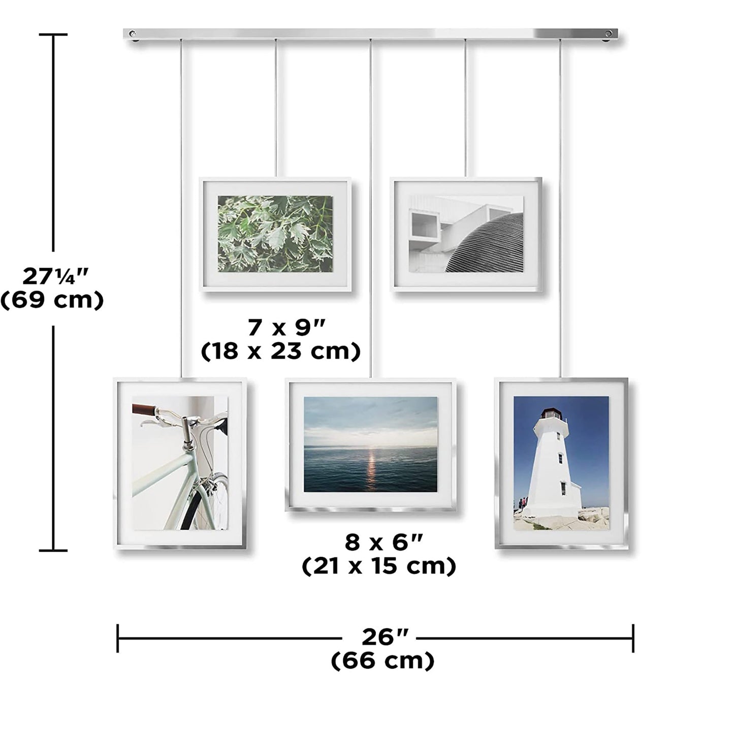 Adjustable Picture Frame Gallery Collage Set for Artwork and More - Chrome