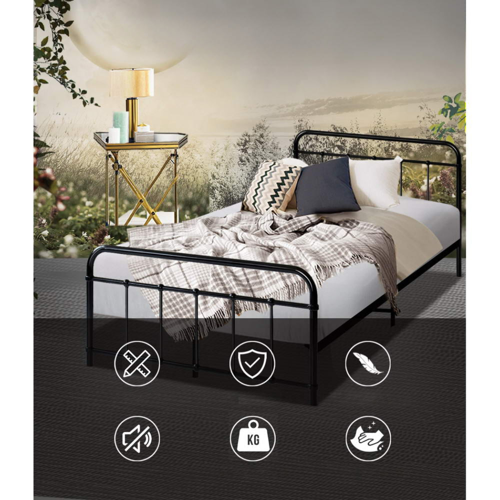 Metal Bed Frame KS King Single - Black
