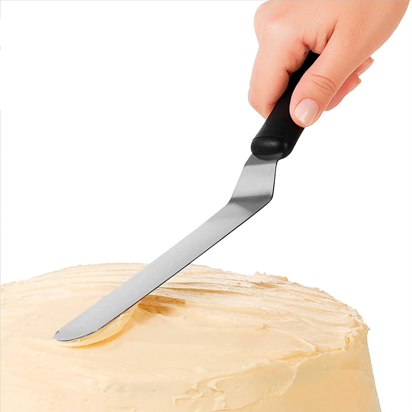 Stainless Steel Bent Icing Knife Large - Black