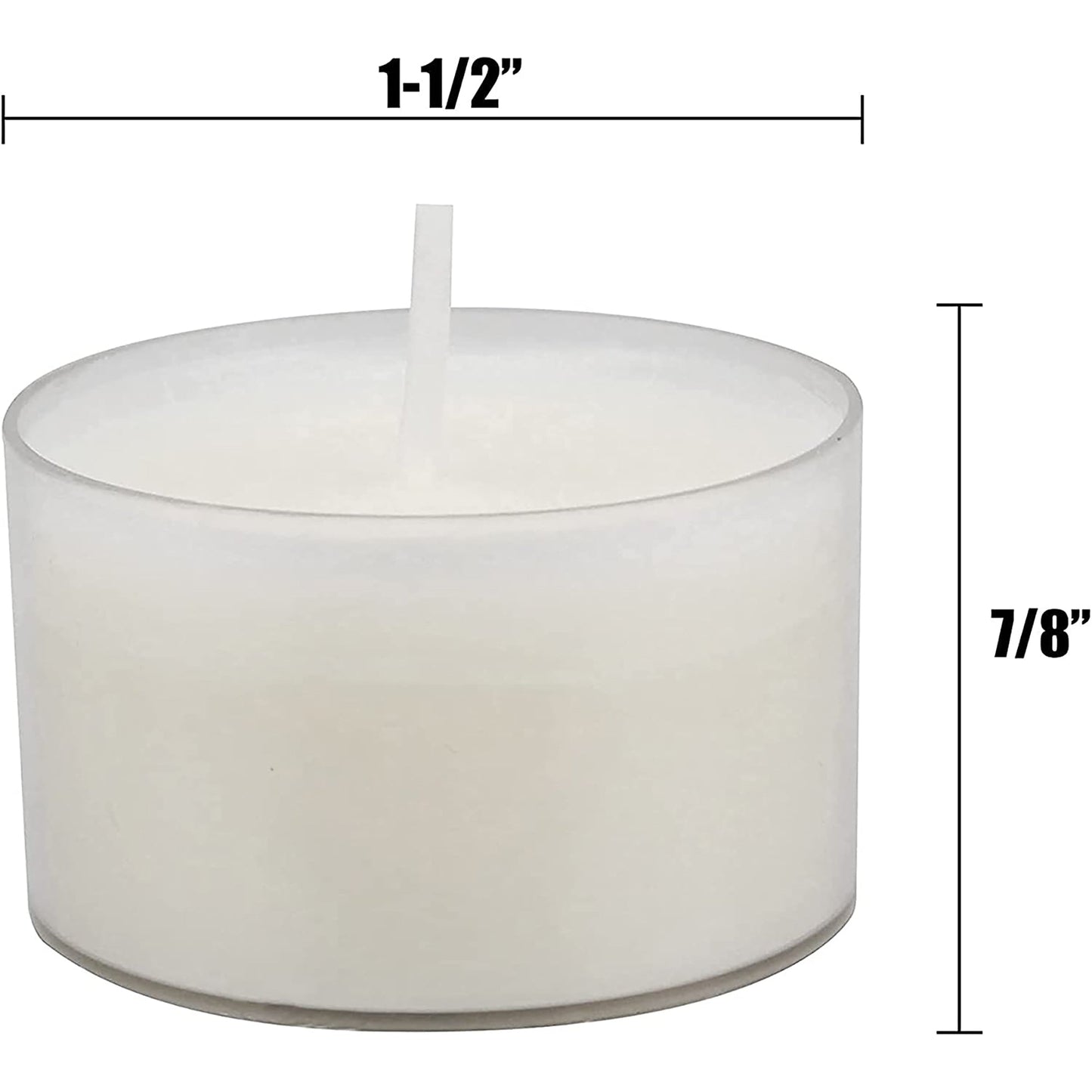 48 Pack Unscented Smokeless Long Clear Cup Tea Light Candles with 8 Hour Extended Burn Time