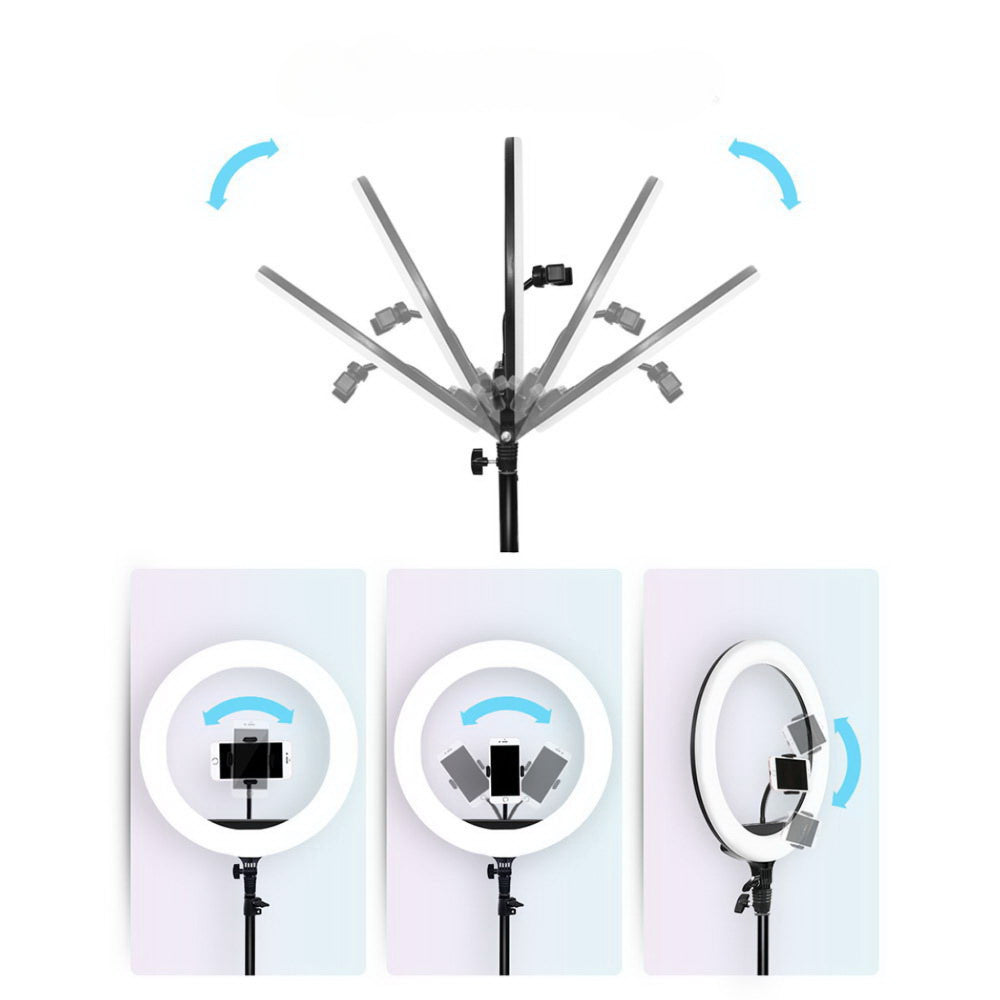 LED Ring Light Dimmable Stand MakeUp Studio Video 3000LM - 14in