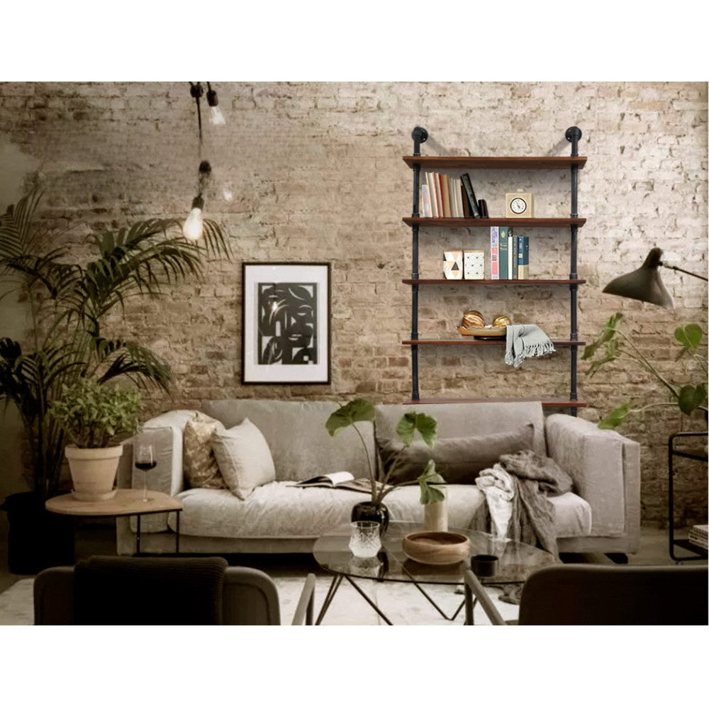 Wall Shelves Display Bookshelf Rustic Vintage DIY Pipe Shelf Brackets