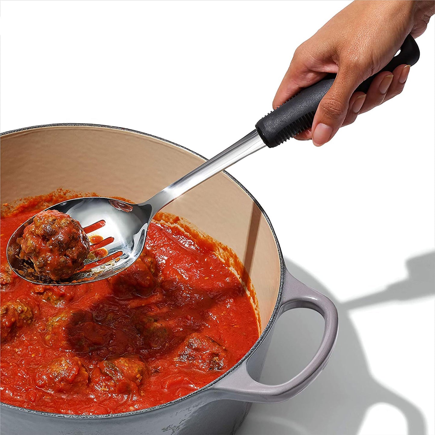 Stainless Steel Slotted Spoon - Silver