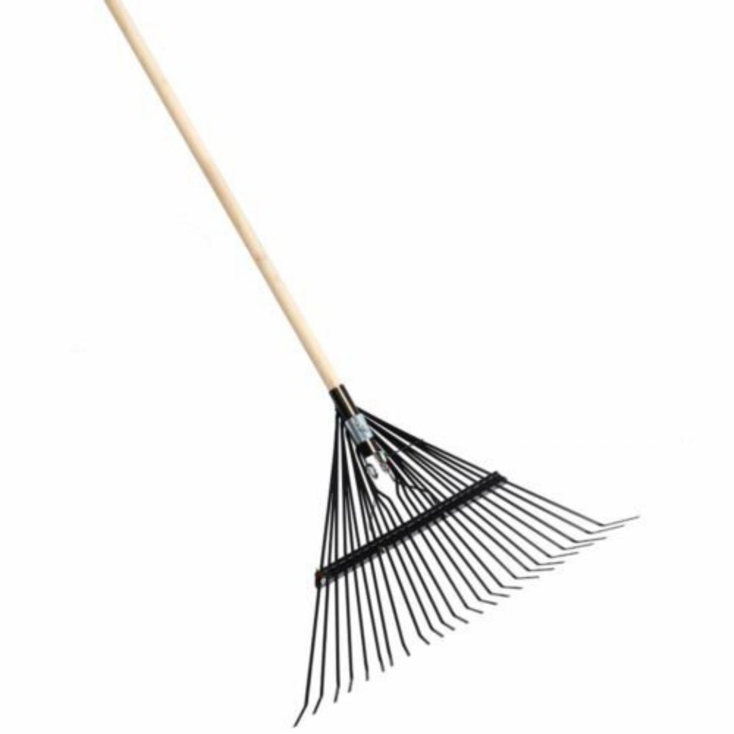 Outdoor Garden Metal Leaf Rake 24 Teeth Lawn Grass Cleaning Tool