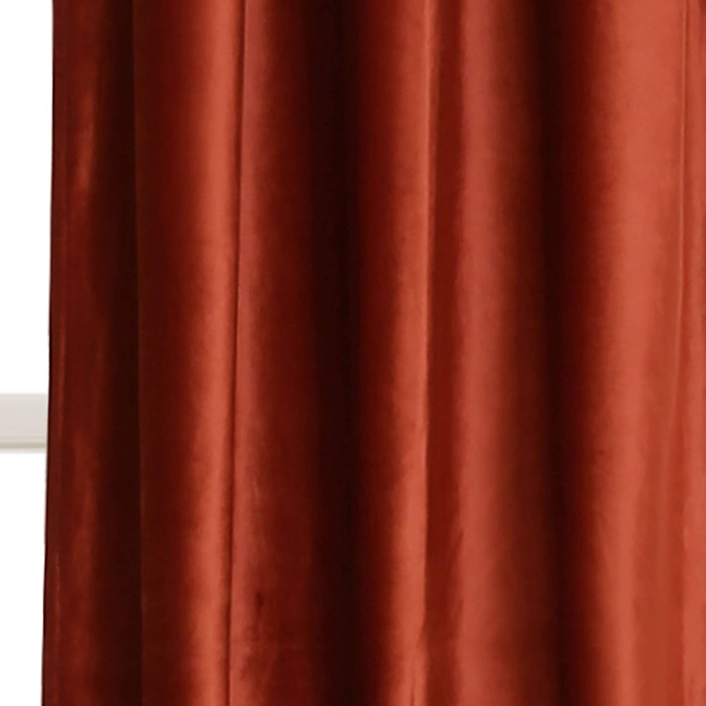 Room Darkening Velvet Curtains Window Panel Set for Living Dining Bedroom Pair 84 in - Rust
