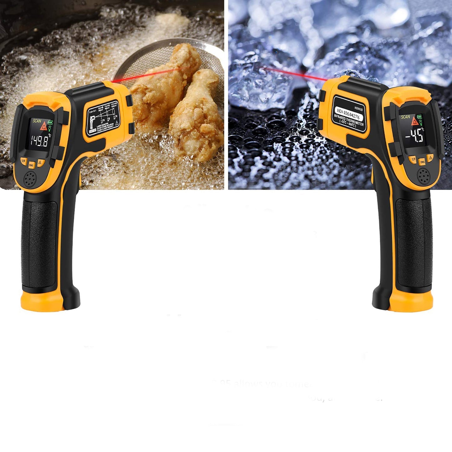 Non Contact Digital Laser Infrared Temperature Gun with Color Display