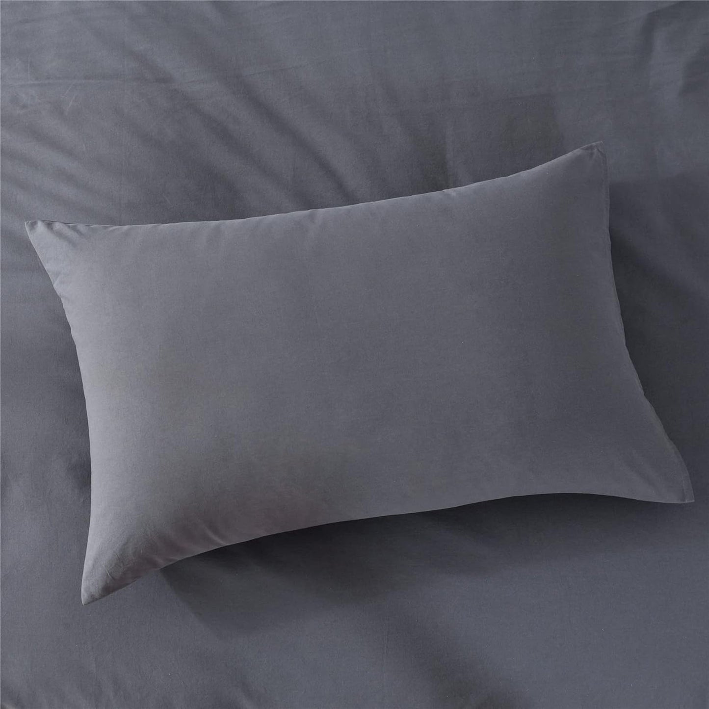 Ultra Soft 100% Washed Cloth Cotton Quilt Cover Set - Grey