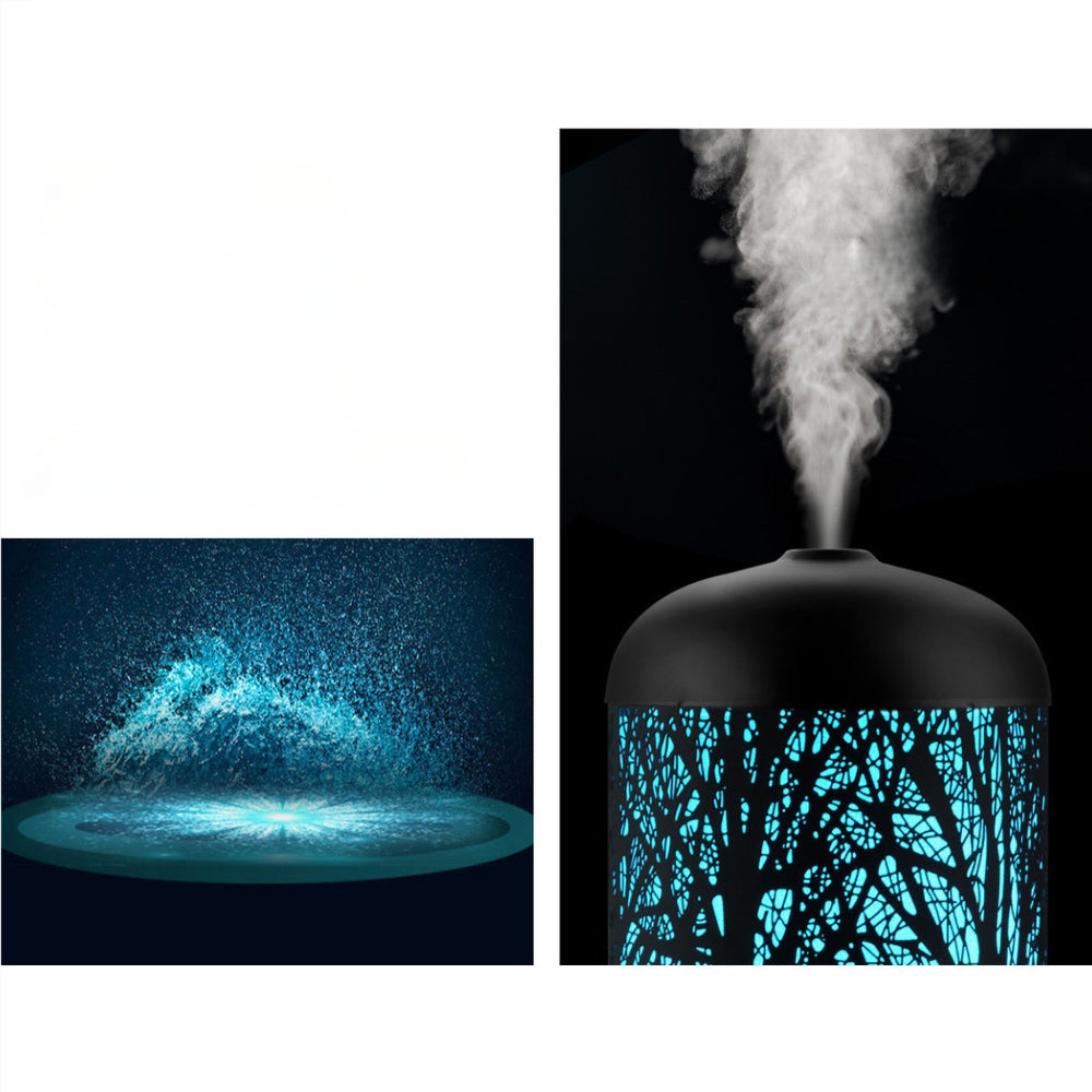Aroma Diffuser Aromatherapy LED Night Light Black Forrest Pattern 160ml