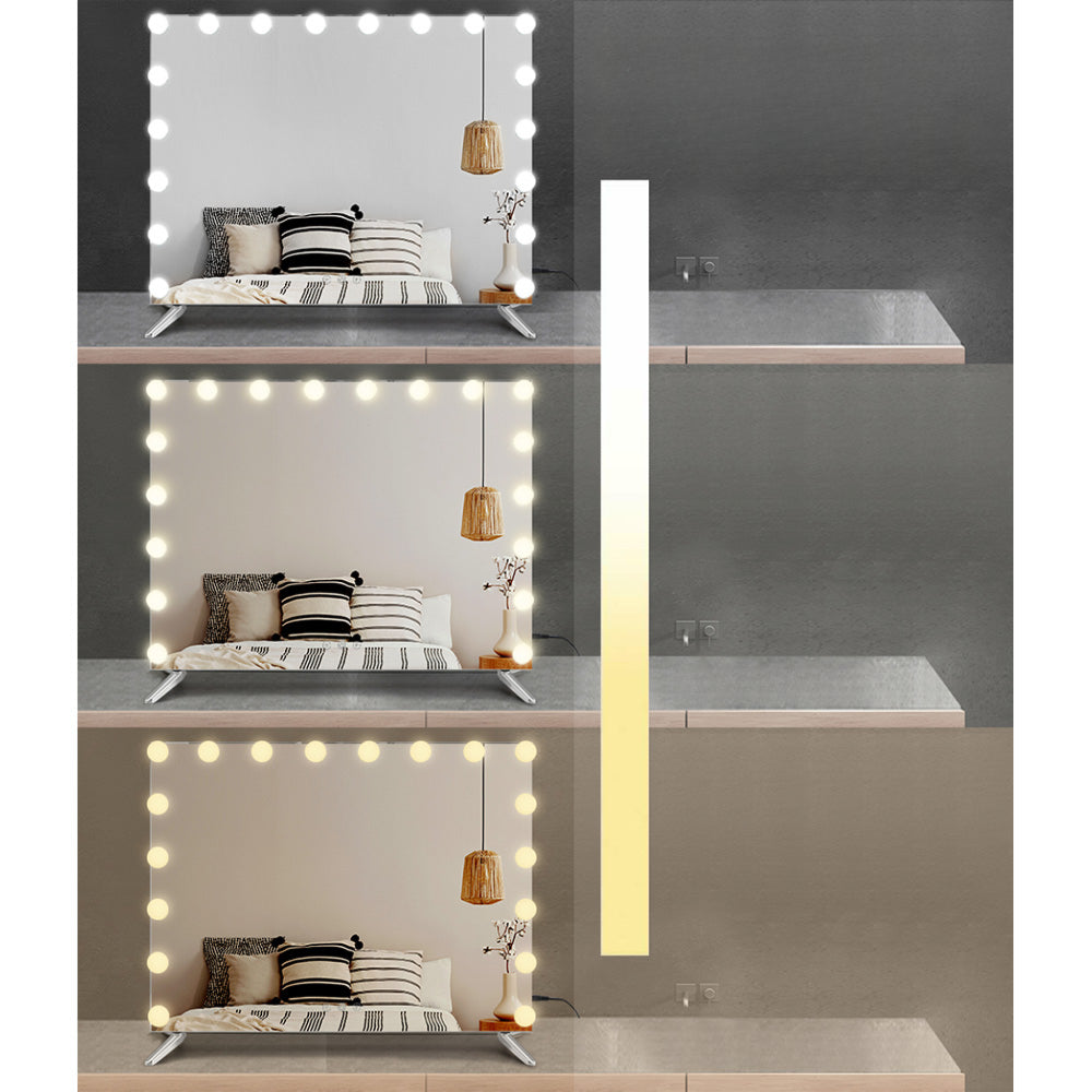 Makeup Mirror with Light LED Hollywood Mounted Wall - 65x80cm