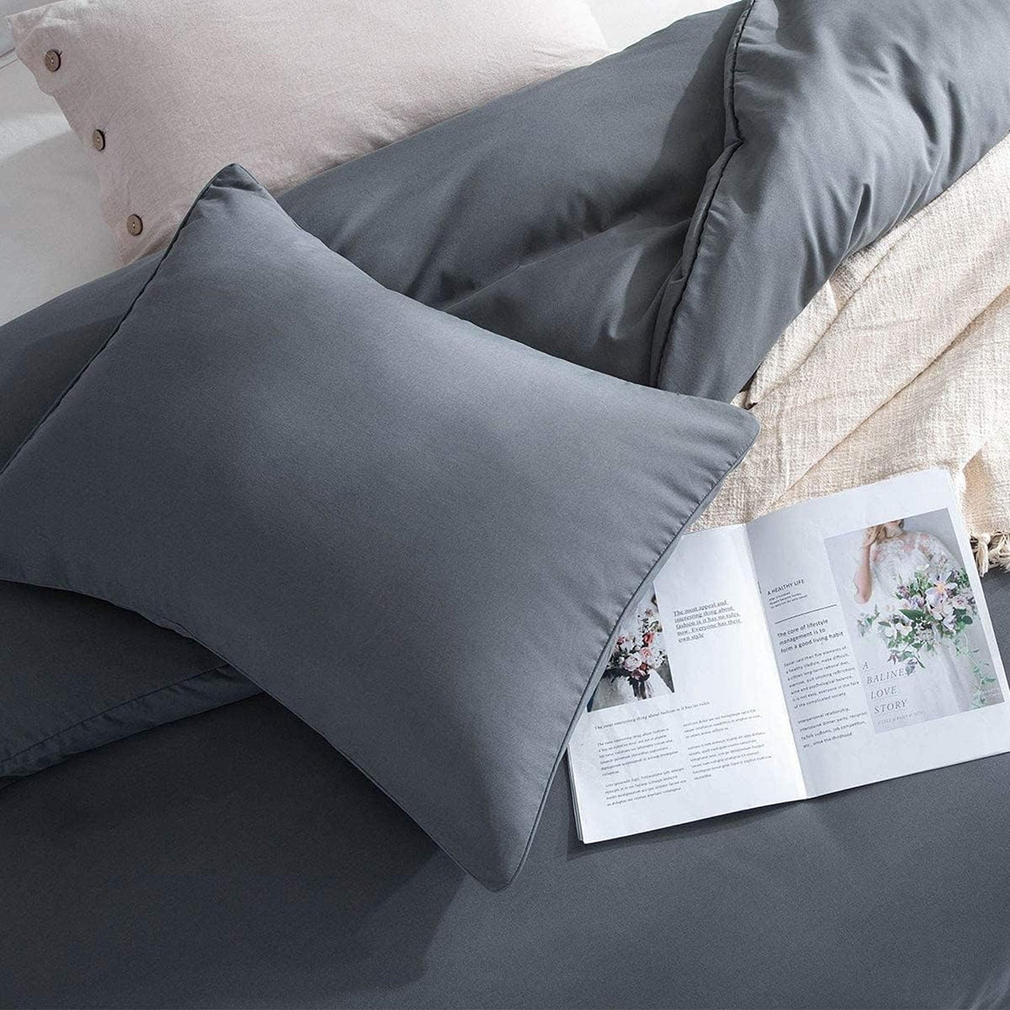 2000 TC Premium Ultra Soft Microfibre Quilt Cover Set - Grey