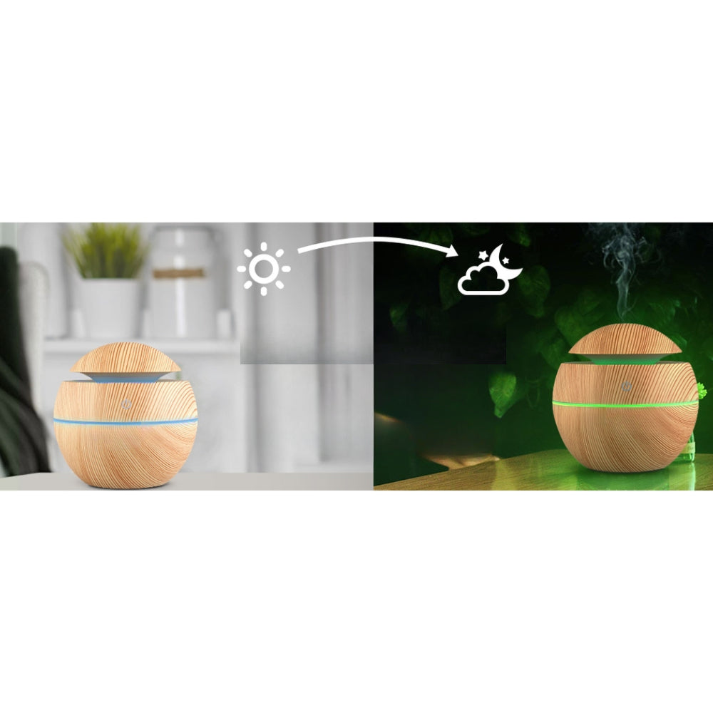 Aromatherapy Diffuser Aroma Essential Oils Air Humidifier LED Light 130ml