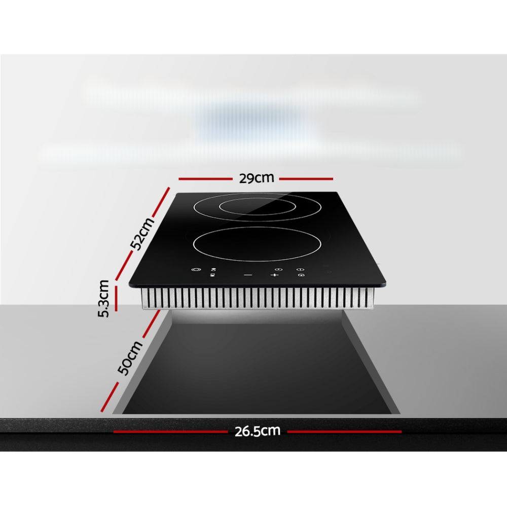 Electric Ceramic Cooktop 30cm Kitchen Cooker Cook Top Hob Touch Control 3-Zones