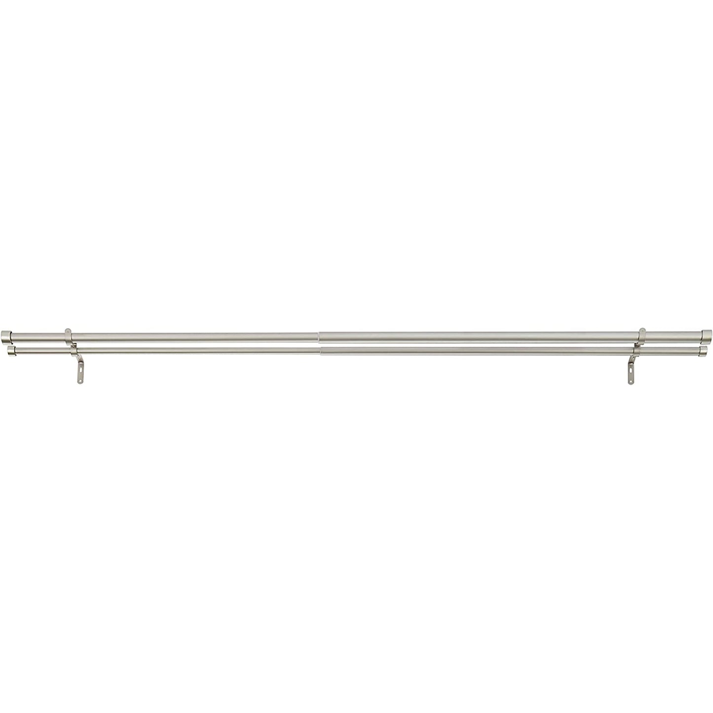 Eye Catching Metal Double Curtain Rod 36 to 72 - Nickel