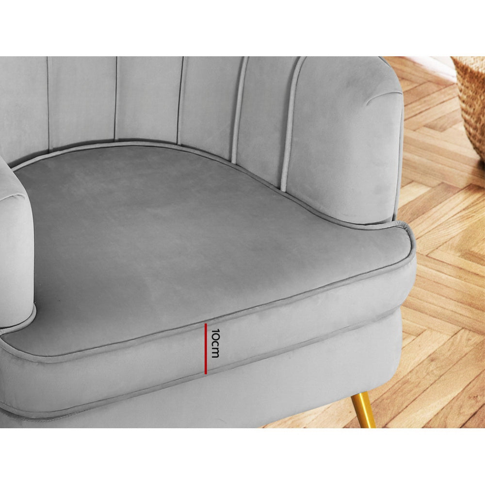 Armchair Lounge Accent Chair Armchairs Sofa Chairs Velvet Grey Couch