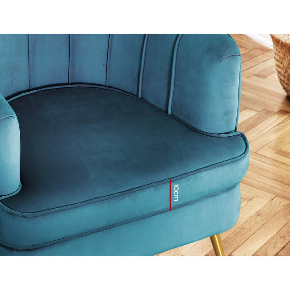 Armchair Lounge Chair Accent Armchairs Sofa Chairs Velvet Navy Blue Couch