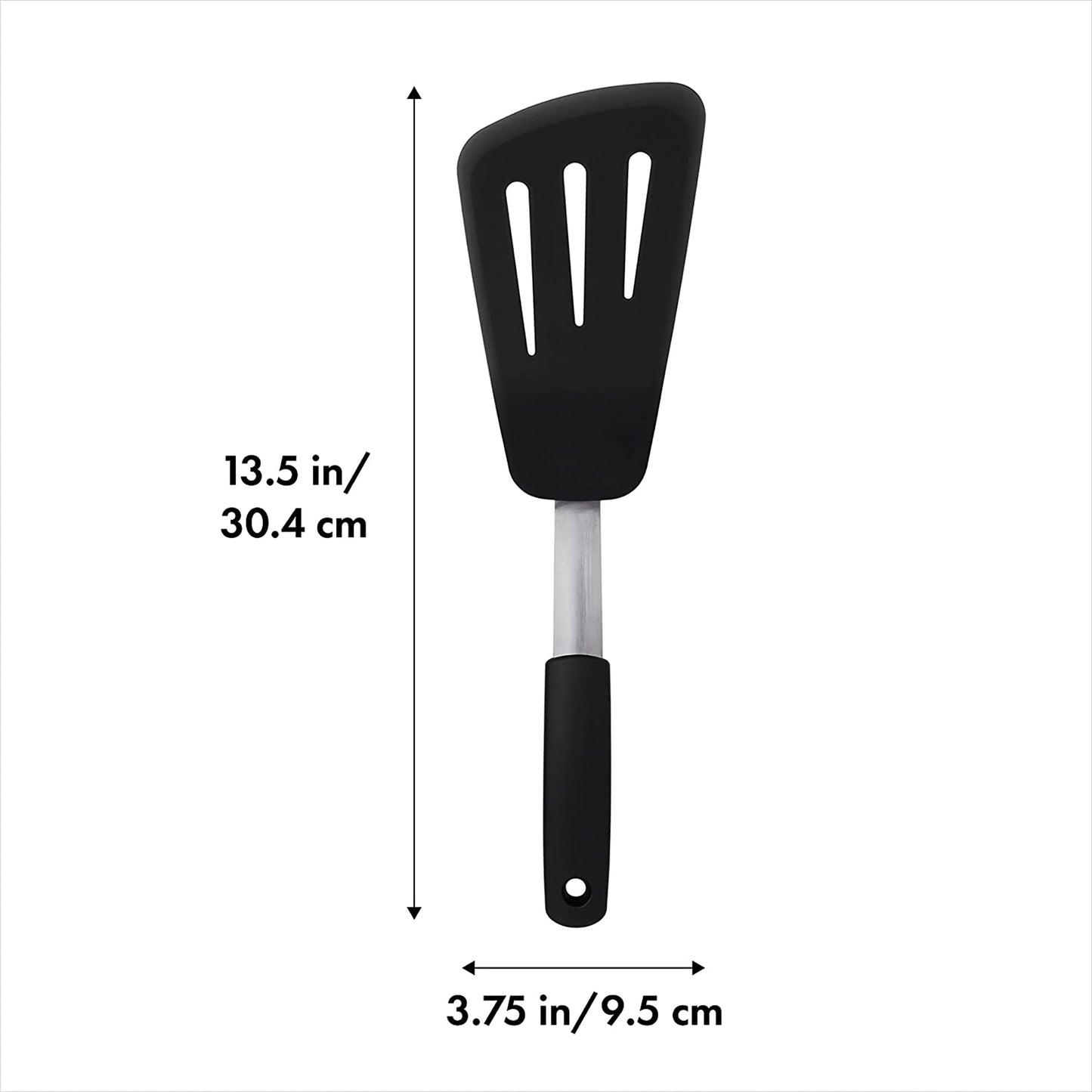 Silicone Omelet Turner Spatula for Non-Stick Cookware - Black