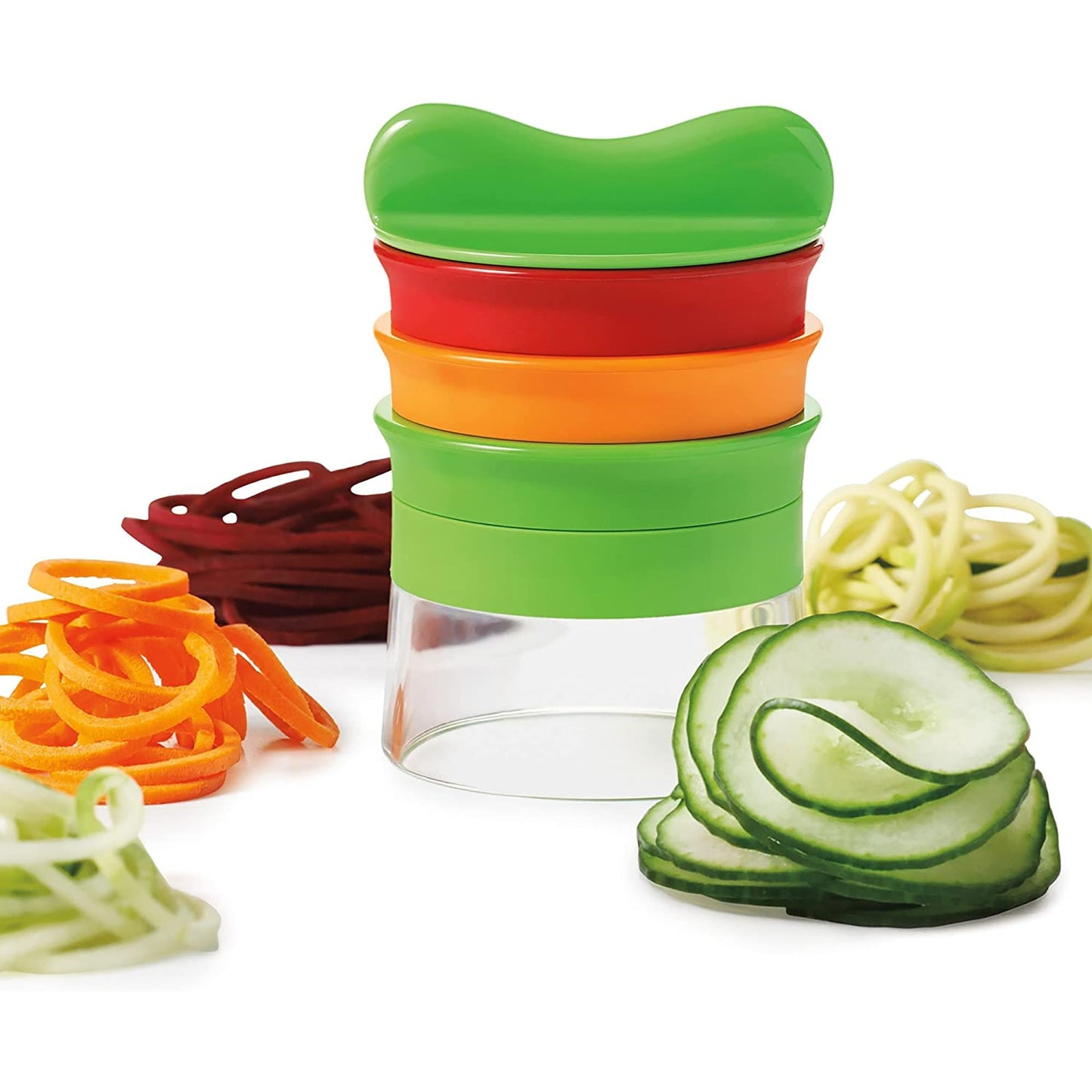 Stainless Steel 3 Blade Good Grip Hand Held Spiralizer Set - Green