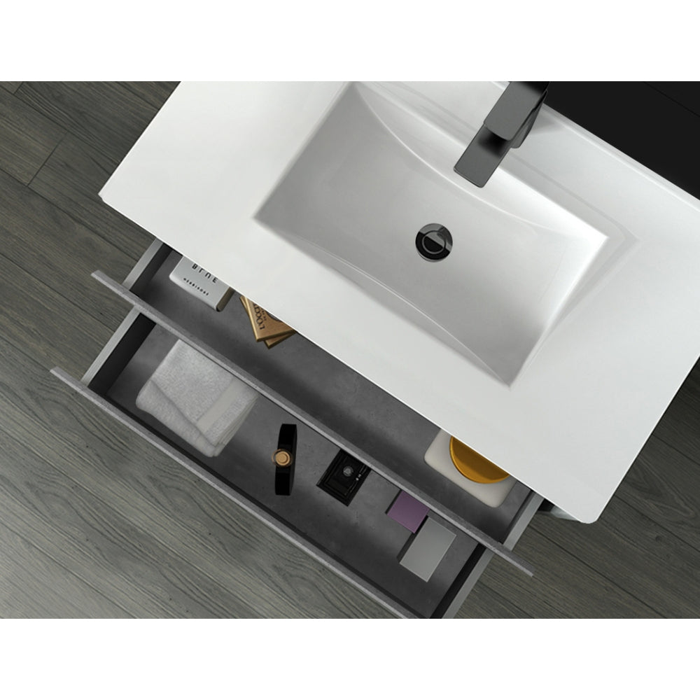 900mm Bathroom Vanity Cabinet Basin Unit Sink Storage Wall Mounted Cement