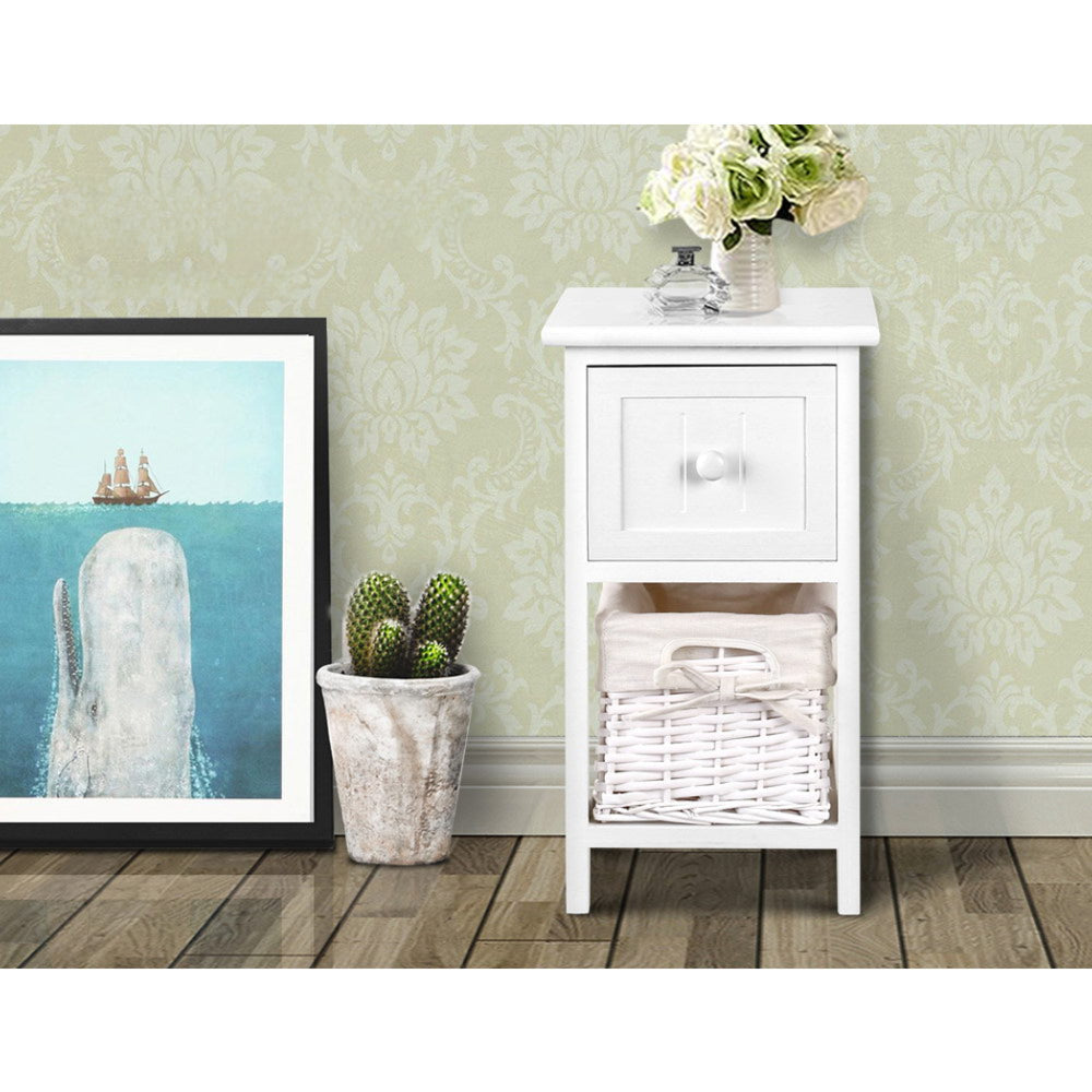 2 PCS Bedside Table - White