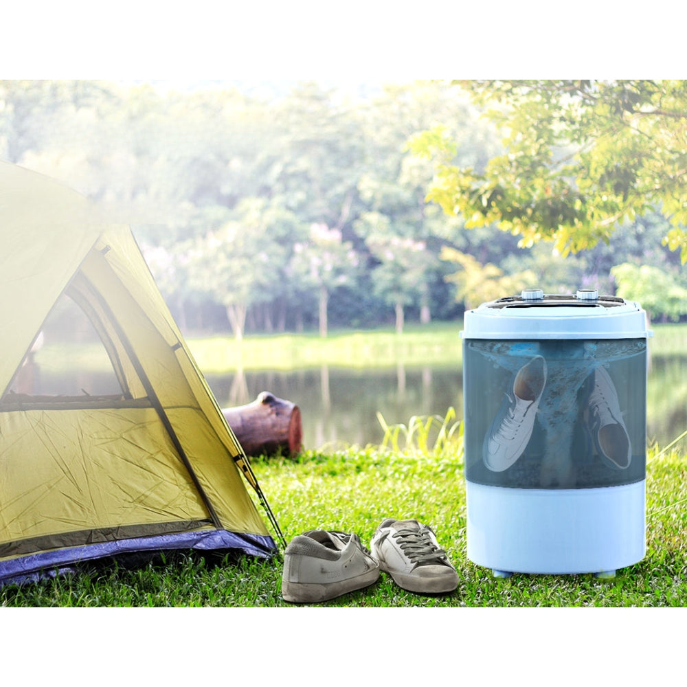 3KG Mini Portable Washing Machine Shoes Wash Top Load Spin Camp Caravan