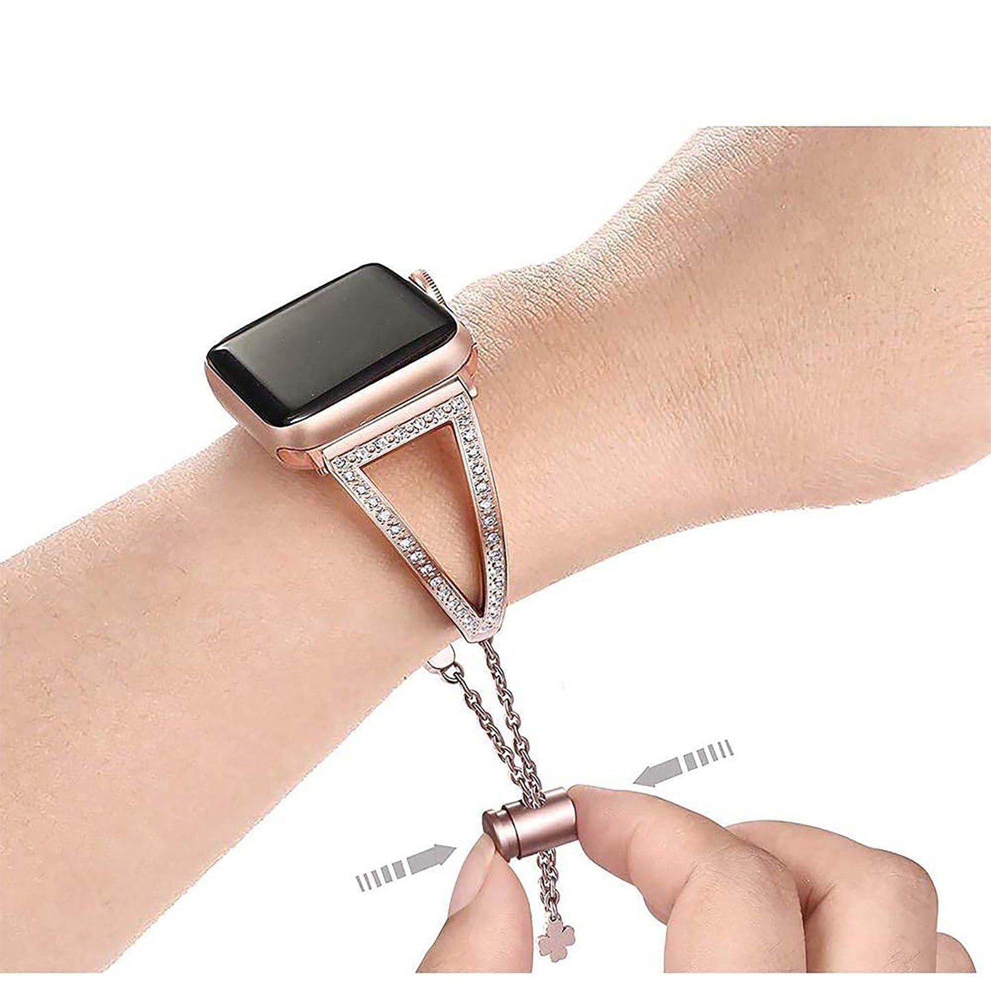 Apple Watch Stainless Steel Wristband Compatible with iWatch 38mm 40mm - Rose Gold