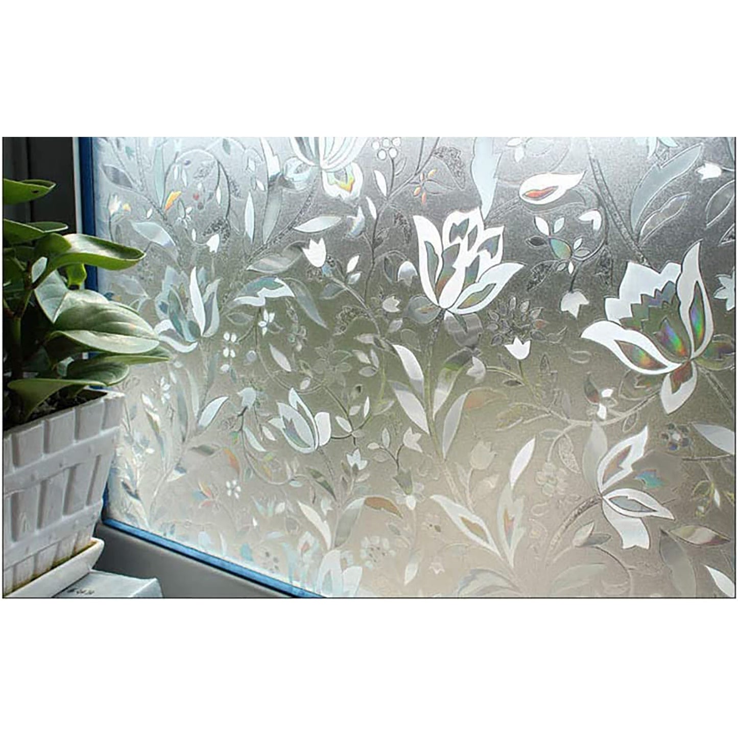 Decorative Removable Frosted Window Privacy Film Self Static Cling Anti UV - 45x254 cm