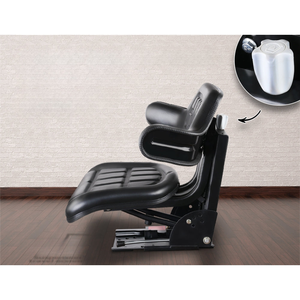 Truck Vehicle Car PU Leather Tractor Seat - Black
