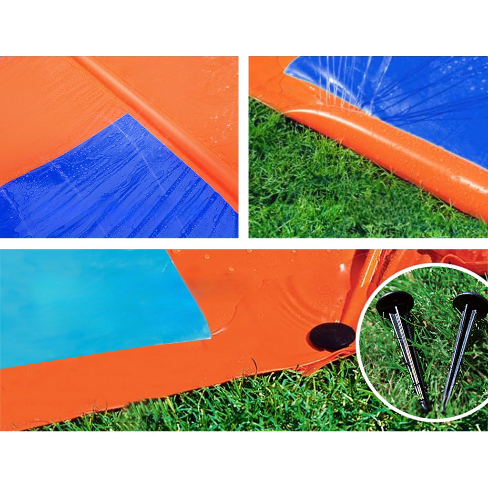 Water Slip And Slide Kids Inflatable Splash Toy Outdoor Triple 4.88M