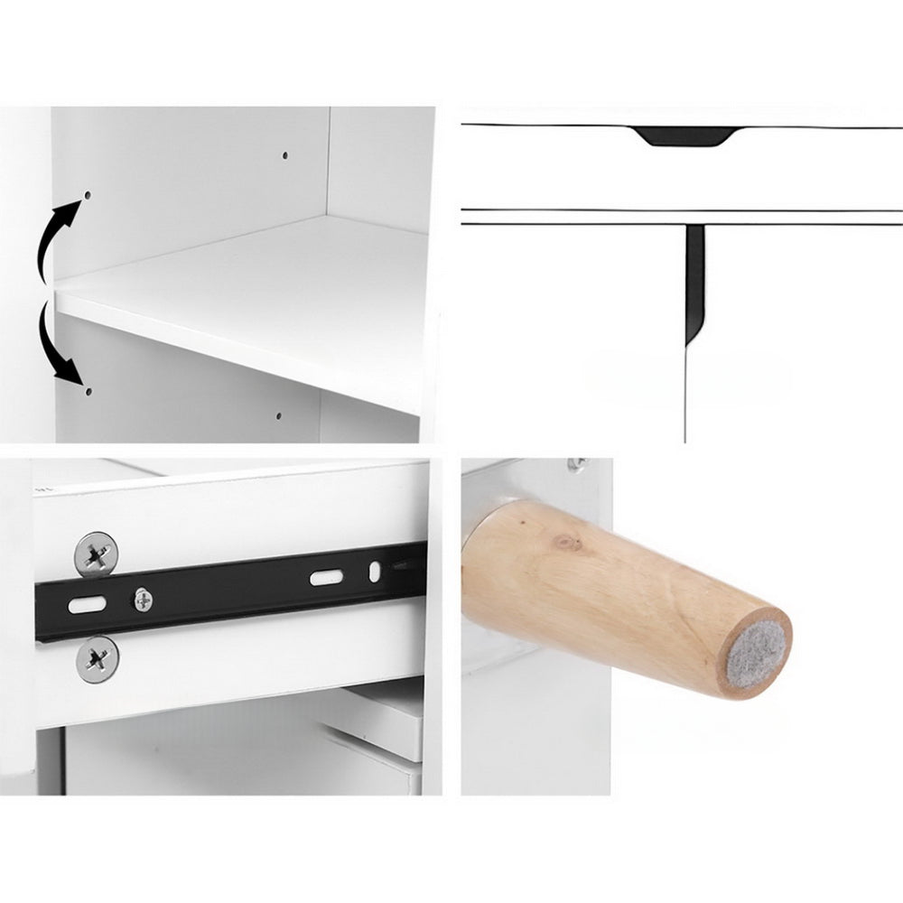 Shoe Cabinet Shoes Storage Rack 120cm Organiser White Drawer Cupboard