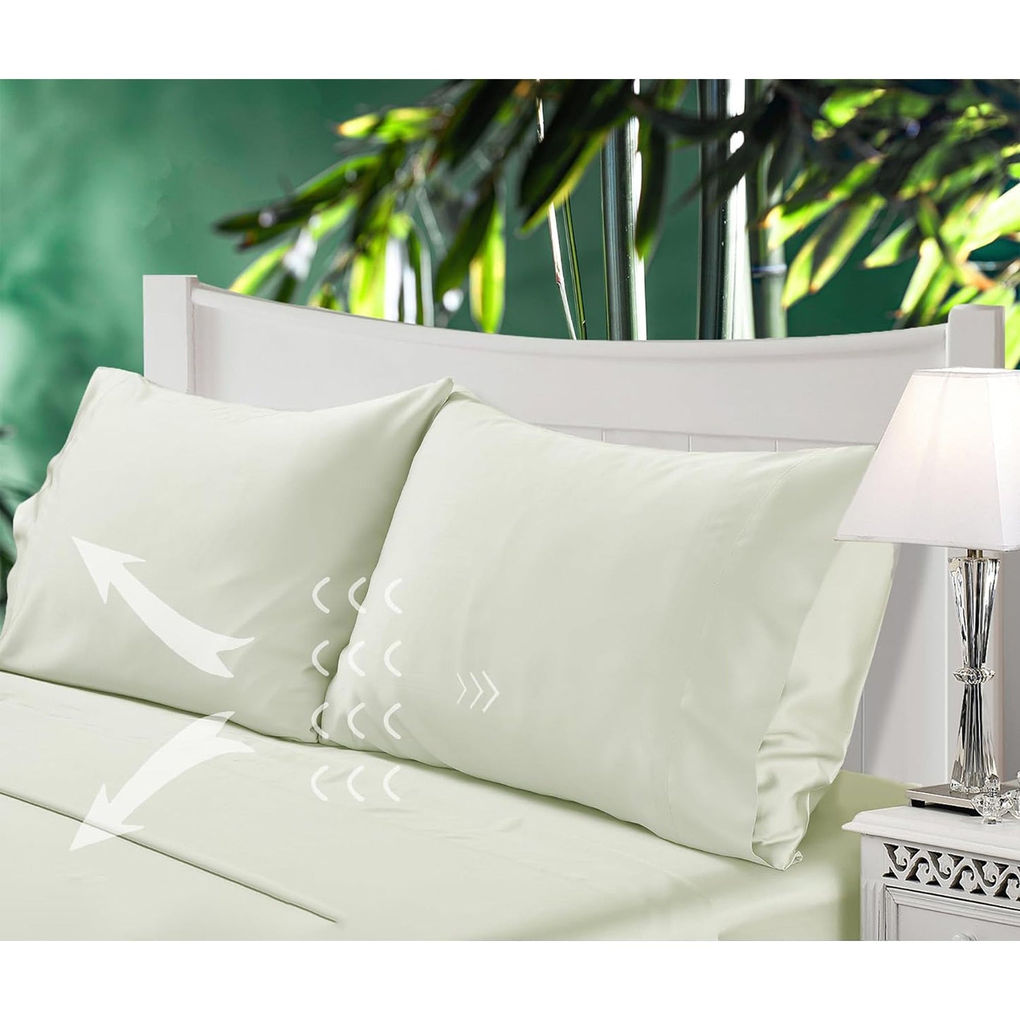 100% Bamboo Luxuriously Breathable and Silky Soft Bed Sheet Set - Sage Green