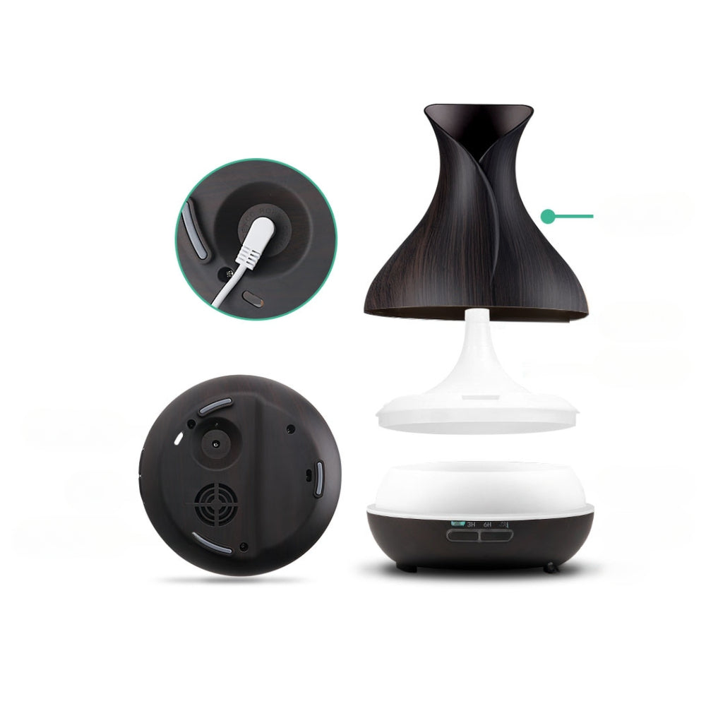400ml 4 in 1 Aroma Diffuser with remote control- Dark Wood