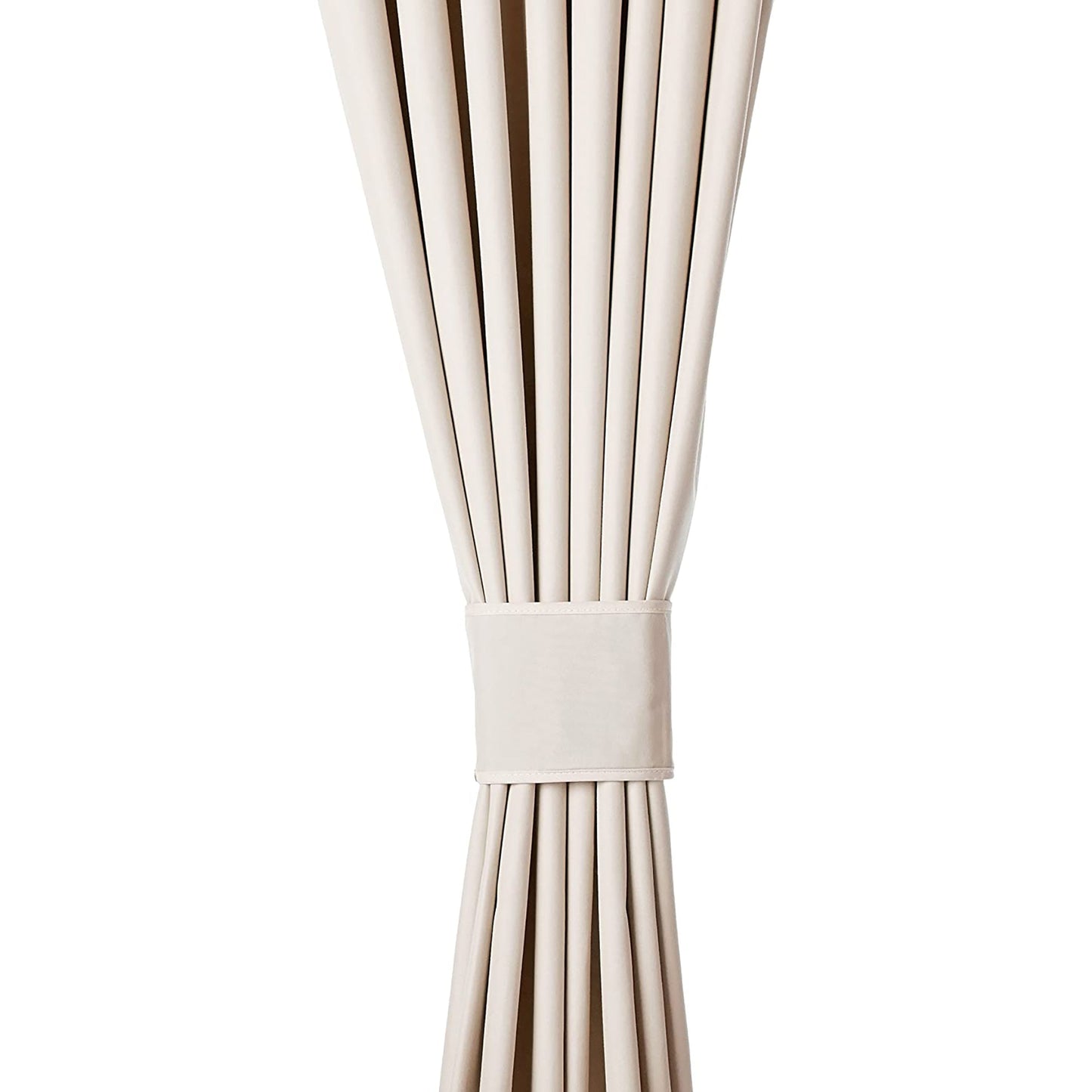 Room Darkening Blackout Window Curtains with Tie Backs Set 2 Panels - Beige