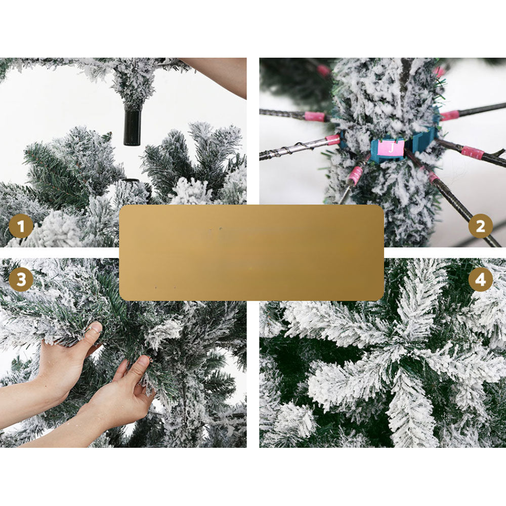 Christmas Tree Xmas Decorations Snowy 1500 Tips - 2.4m