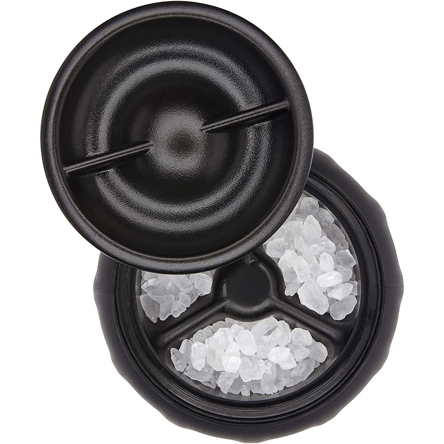 Stainless Steel Mess Free Salt and Pepper Grinder Set - Black and Silver