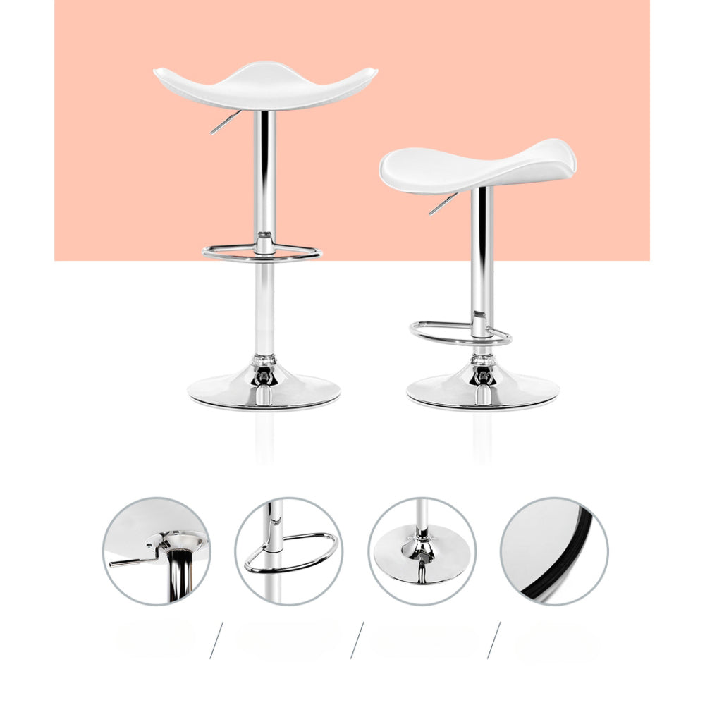 Set of 4 Swivel Bar Stools - White