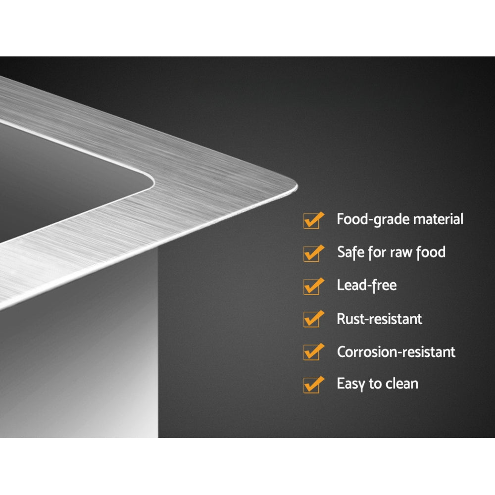 39cm x 45cm Stainless Steel Kitchen Sink Under/Top/Flush Mount Silver