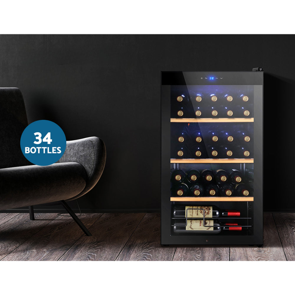 34 Bottles Wine Cooler Compressor Chiller Beverage Fridge