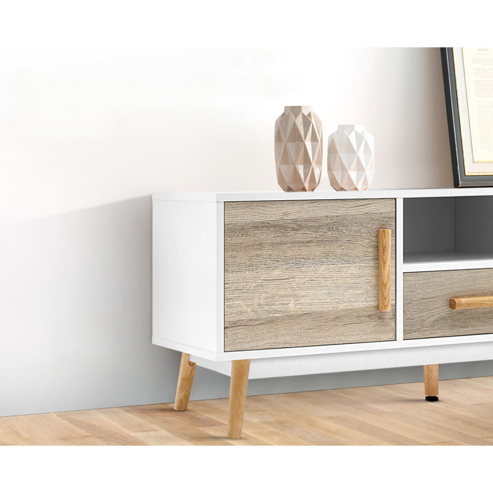 Wooden Entertainment Unit - White & Wood