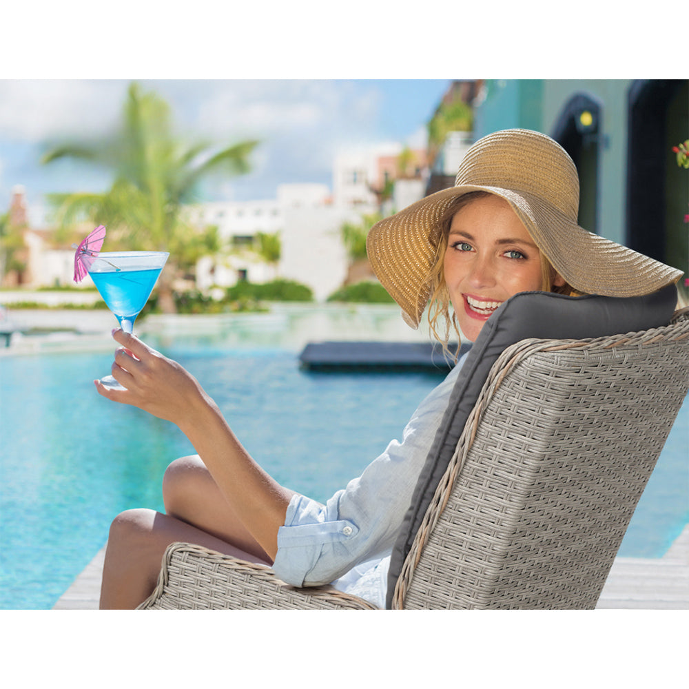 Recliner Chairs Outdoor Patio Wicker Sofa Lounge  Set of 2 - Black