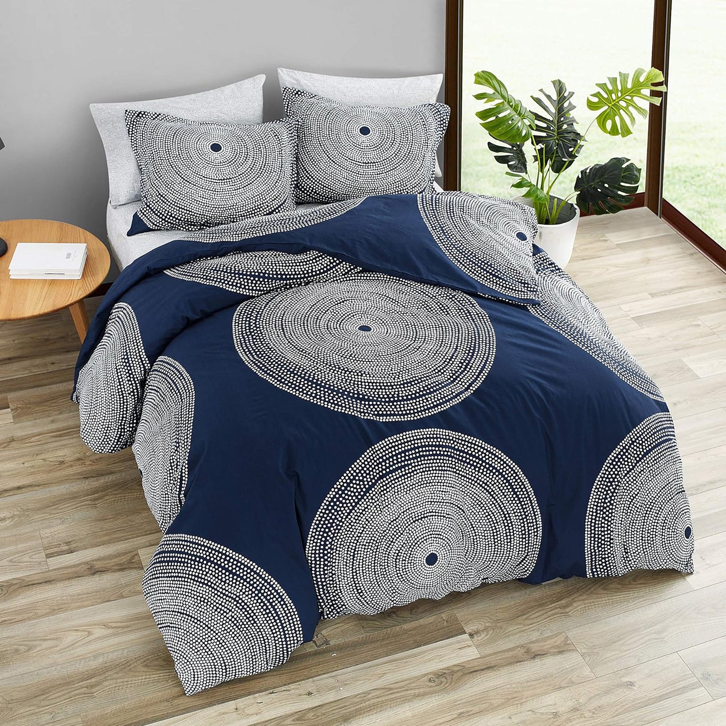 Smooth and Lightweight Cotton Percale Bed Sheet Set - Fokus Navy