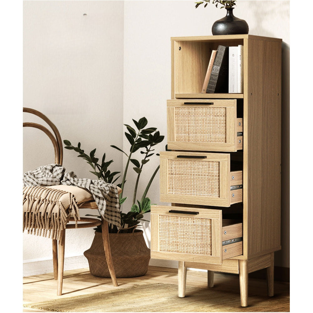 3 Chest of Drawers Rattan Furniture Cabinet Storage Side End Table Shelf