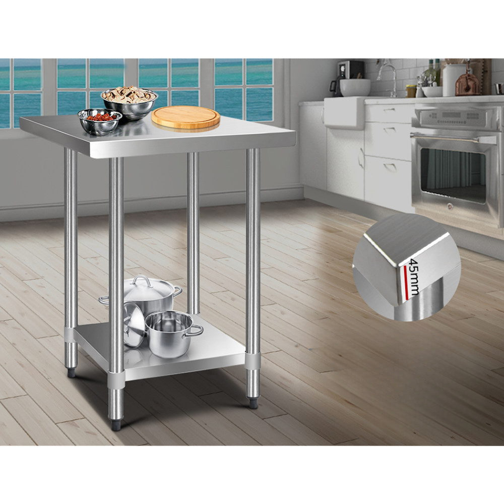 762 x 762mm Commercial Stainless Steel Kitchen Bench