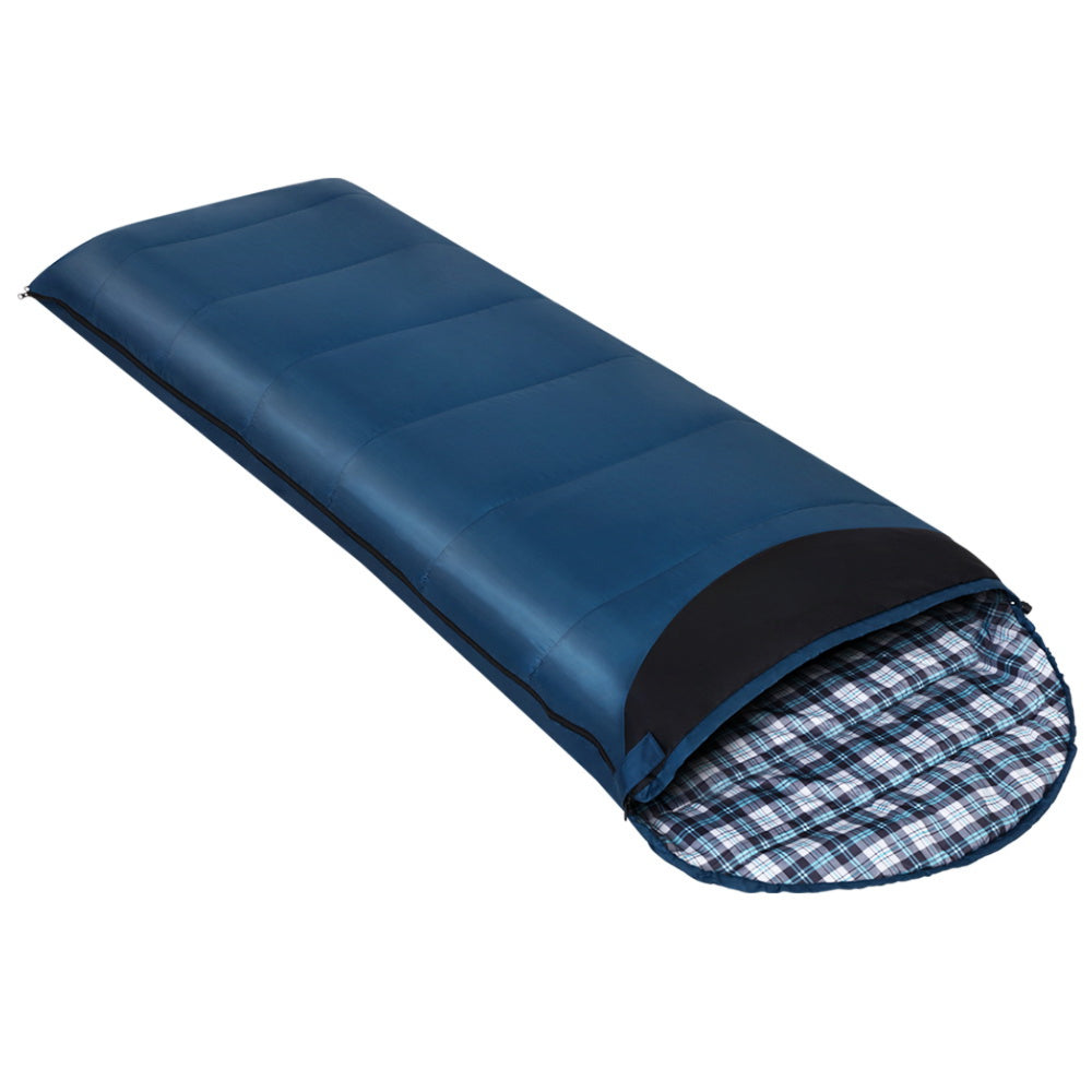 Sleeping Bag Camping Hiking Winter Thermal Single - Blue