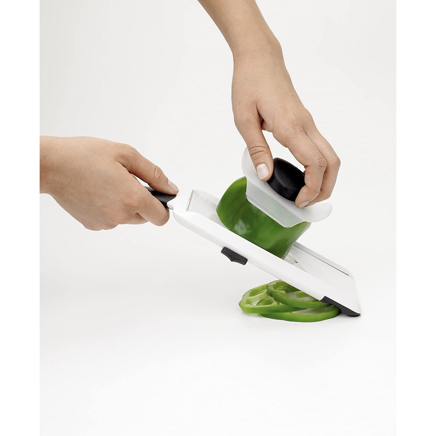 Hand-Held Mandoline Vegetable Slicer - White