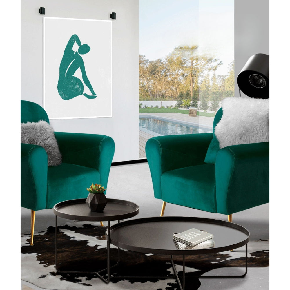 Armchair Lounge Chair Accent Armchairs Chairs Sofa Green Cushion Velvet
