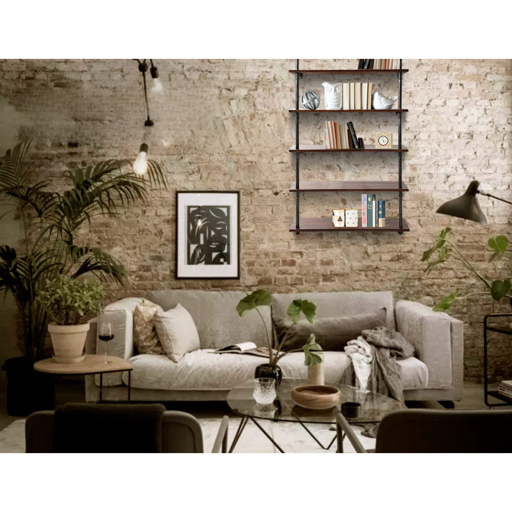 Wall Display Shelves Industrial DIY Pipe Shelf Rustic Floating Brackets