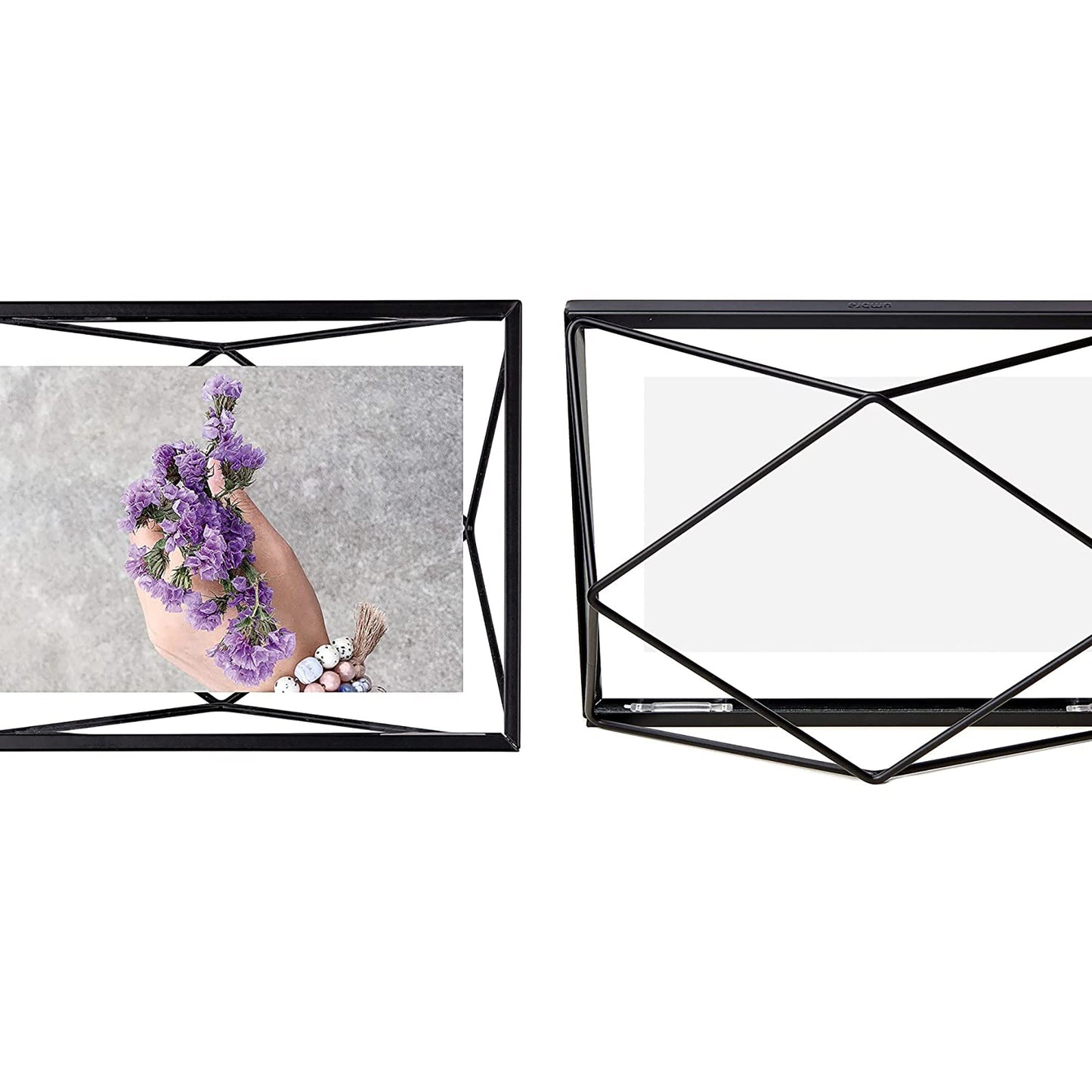 Geometric Prisma Picture Frame Photo Display for Desk Wall  4x6 Inch - Black