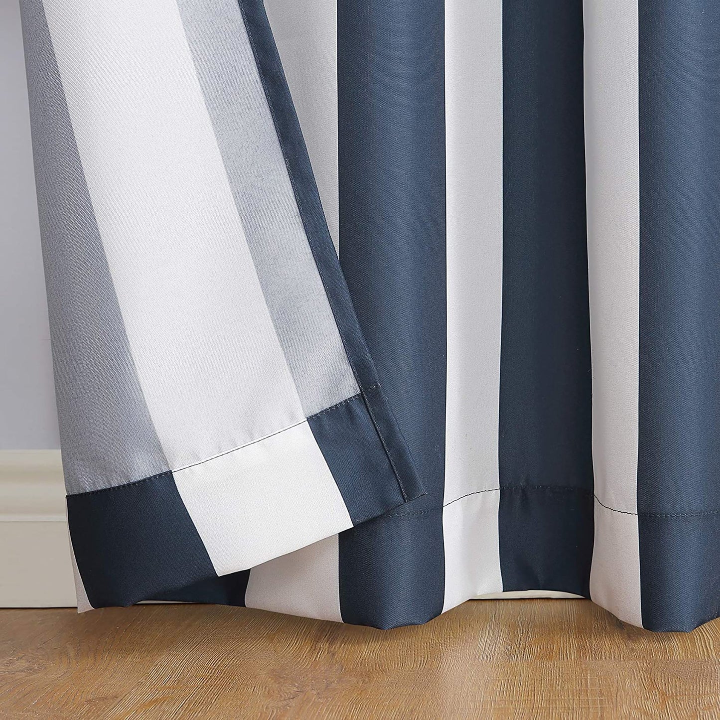1pc Cabana Stripe Indoor and Outdoor UV Protectant Grommet Curtain Panel - Indigo