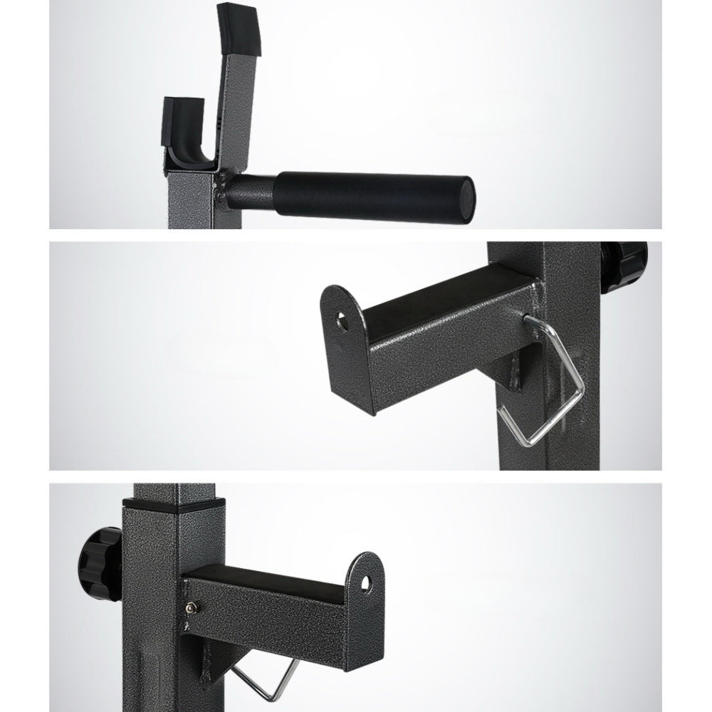 Squat Rack Pair Fitness Weight Lifting Home Gym Exercise Barbell Stand - 10 Height Settings