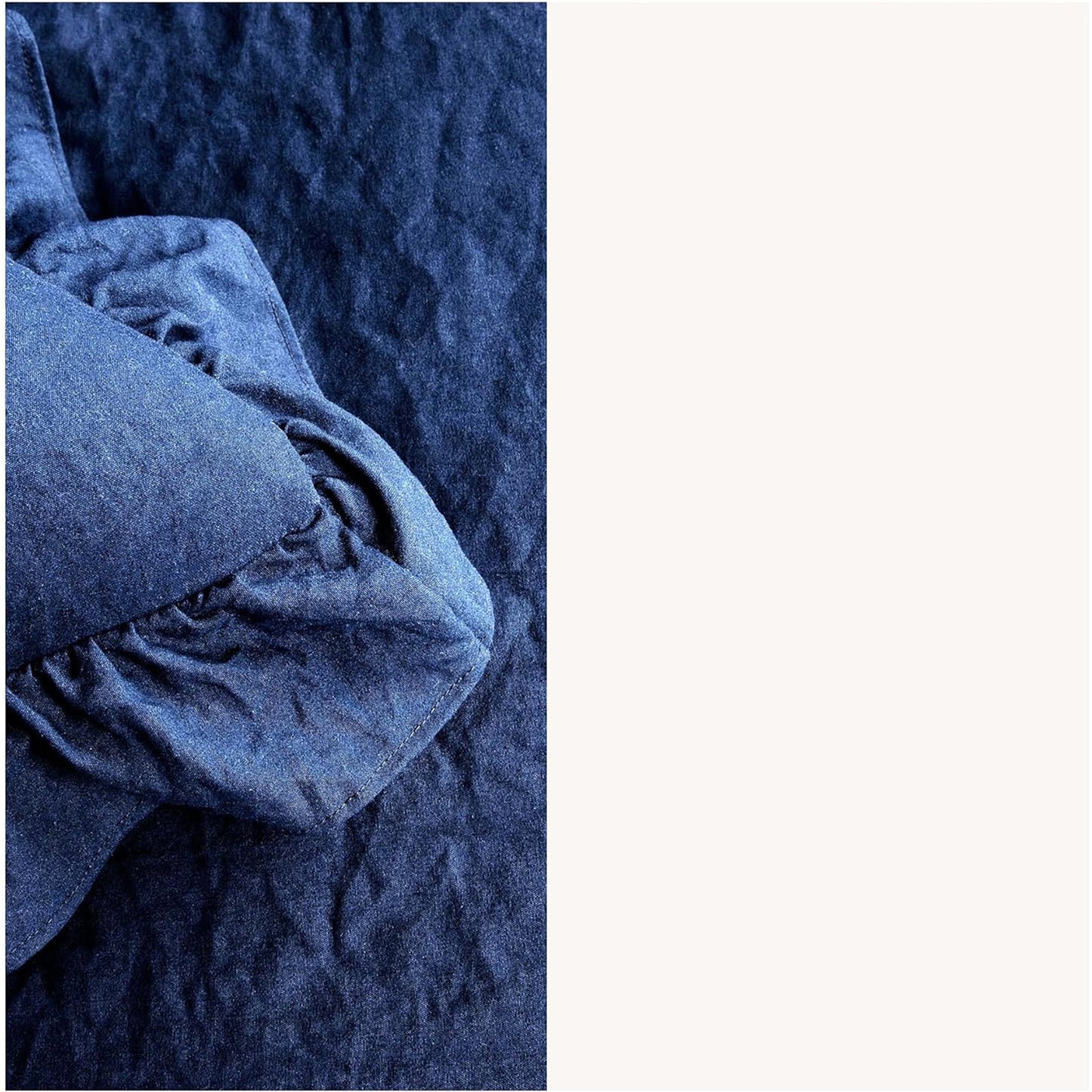 Vintage Chic Farmhouse Style Lightweight Ruffle Skirt Bedspread - Navy